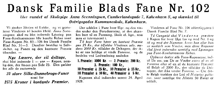 Dansk Familieblad #319. april 1928.