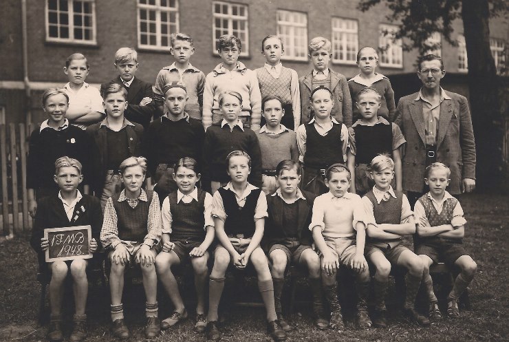 Klassebillede 1.FM.B 1948-49, <br>Sundpark Skole